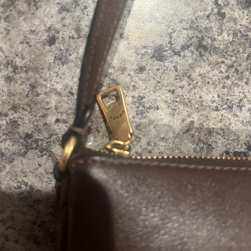 SOLD Coach Dark Brown Leather Shoulder Bag - Picture 3 of 5